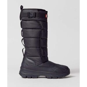 NWT Hunter Intrepid Tall Buckle Snow Boots Women Puffer Quilted Black